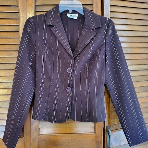 A. Byer Medium Brown Pinstripe Blazer - Picture 1 of 5